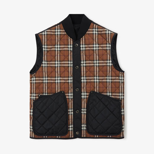 BURBERRY 巴宝莉 男士绗缝格纹背心棉马甲 格子 8071712 A9011 商品图0
