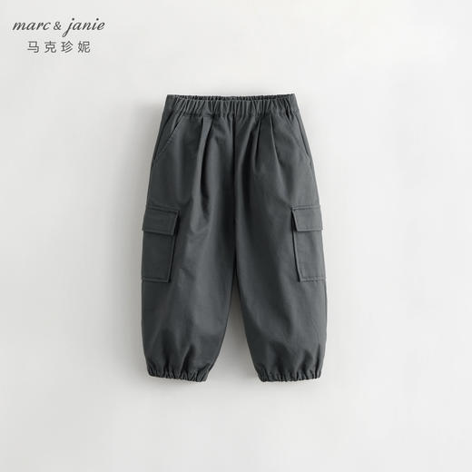 马克珍妮秋装新款 男女童全棉大口袋束脚工装裤休闲裤231717 商品图3