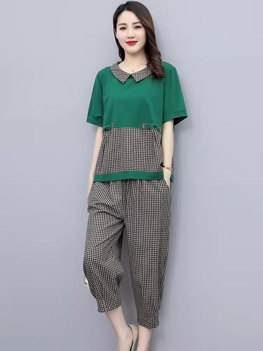 X033 休闲轻熟女套装夏天中年妈妈减龄洋气宽松4050穿搭岁哈伦裤两件套 商品图5