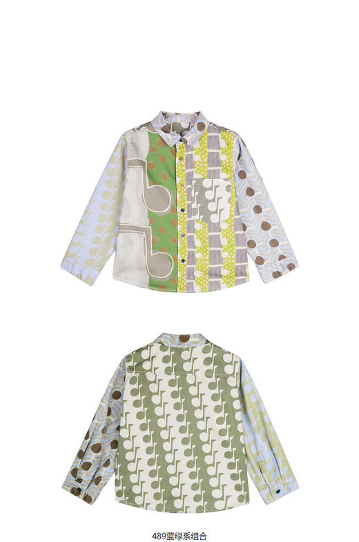 jnby  23年秋款  音符印花长袖翻领衬衣  1N8213320 商品图4