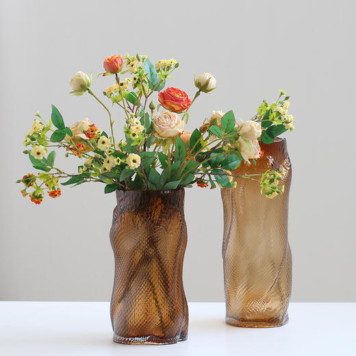 直筒不规则玻璃花瓶摆件花插器皿 商品图4