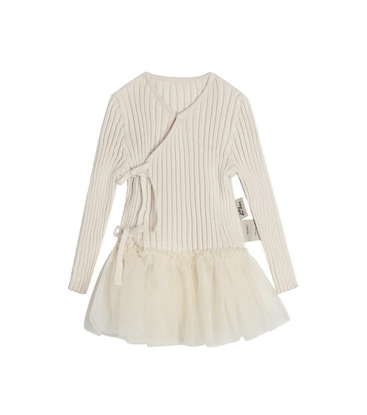 jnby  23年秋款  斜襟网纱长袖毛衫连衣裙  YN7G10250 商品图3