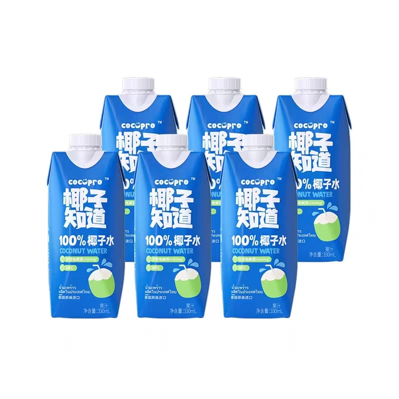椰子知道100%泰国原装椰汁水330ml *12