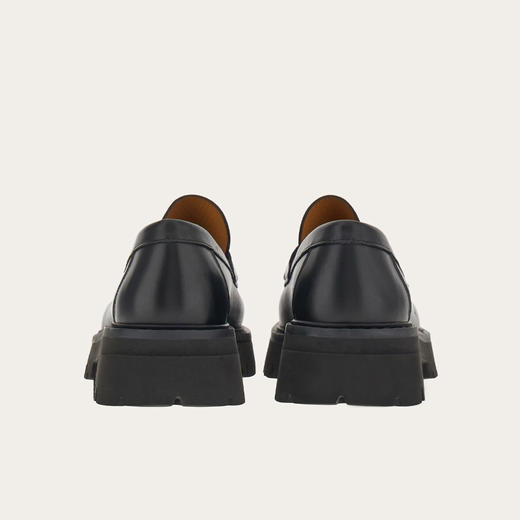 【二】FERRAGAMO 菲拉格慕 男士字母徽标厚底乐福鞋 黑色 762686 商品图2