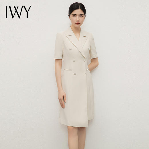 IWY/夏季新款双排扣西装连衣裙女高端商务气质主持人工作服正装Q13209 商品图0