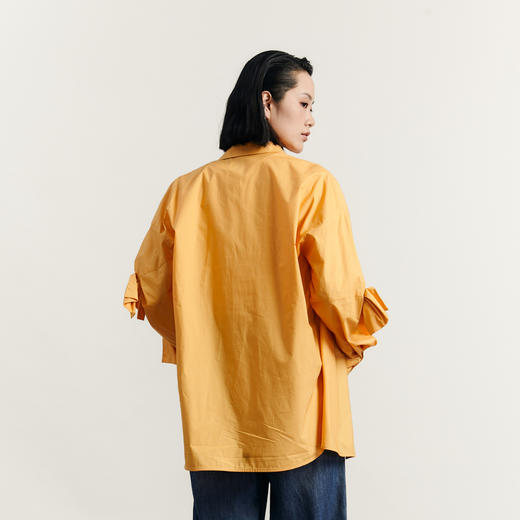 谜底特色衬衫长袖女2023秋款时尚宽松设计感中长款衬衣233MC1150 商品图2