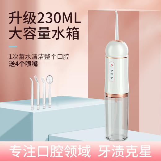 【专注口腔领域！超声波洗牙器】口腔清洁电动冲牙器，德国工艺，三大模式，大容量水箱，便携式家用洁牙冲牙器，清新空气，除牙结石水牙线 商品图1