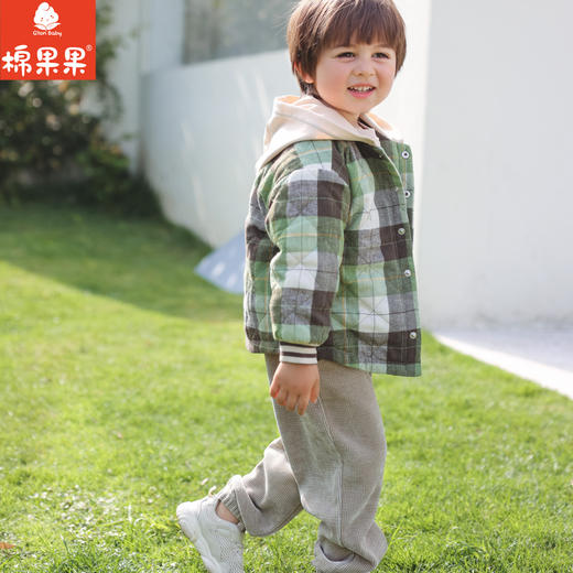 棉果果秋季新品男童帅气绗棉格子外套M312100723474 商品图0