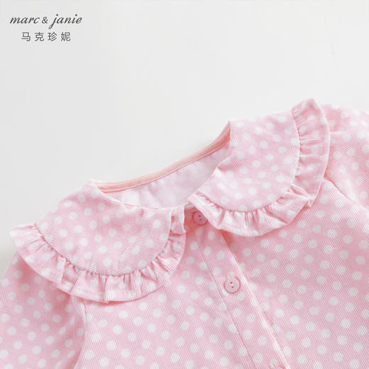 马克珍妮宝宝秋装新款 女童大翻领满印细灯芯绒衬衫娃娃衫231792 商品图3