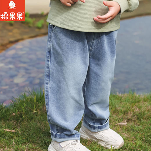 棉果果秋季新品男童梭织常规百搭弹力牛仔长裤M312200223489 商品图1