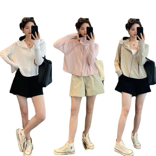 【升级版~黑胶帽斗篷防晒衣】轻奢黑胶帽斗篷防晒衣，防紫外线，时髦显瘦，透气网孔。上身舒适不闷热，立体黑胶帽檐防晒，防护小指套设计，冰感舒适面料，宽松便利，女防晒服 商品图4