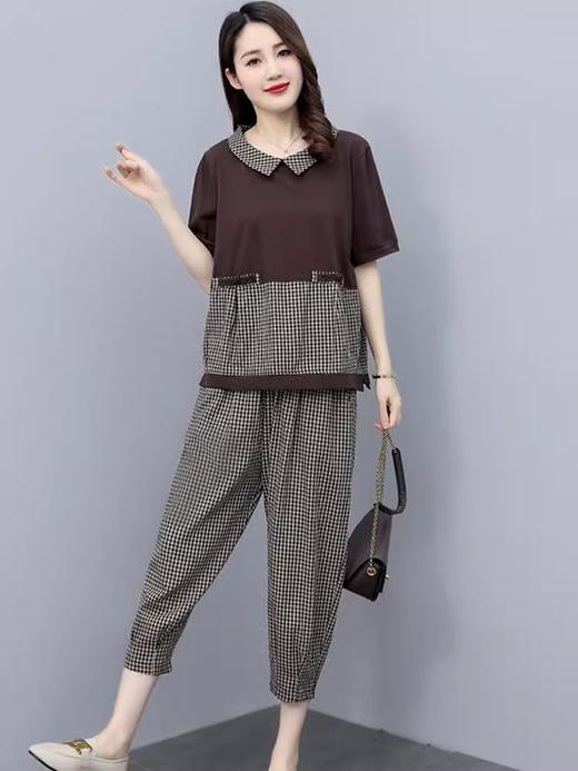 X033 休闲轻熟女套装夏天中年妈妈减龄洋气宽松4050穿搭岁哈伦裤两件套 商品图4