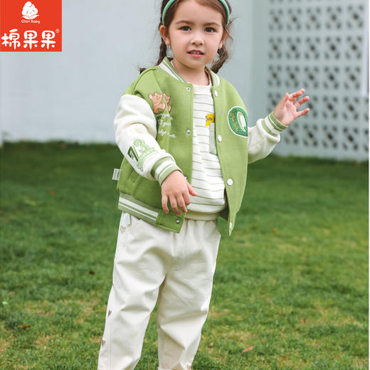 棉果果秋季新品男童女童运动风百搭洋气运动衣户外服棒球服M302100223433 商品图1