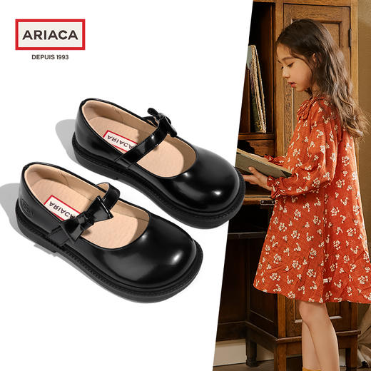 ARIACA艾芮苏女童黑色皮鞋软底儿童单鞋 商品图1