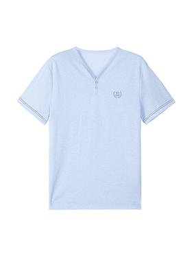 安莉芳旗下IVU男士v领短袖舒适家居上装夏季薄款冰丝睡衣UL00128