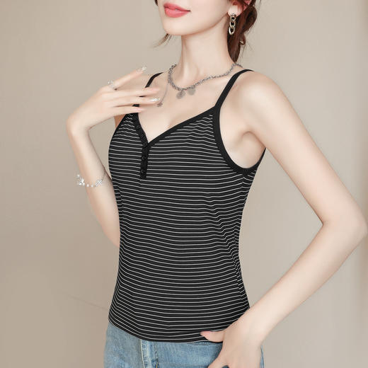 C2-【显瘦条纹吊带背心】夏季小吊带背心女外穿修身美背内搭打底上衣  	风仪玉立 商品图2