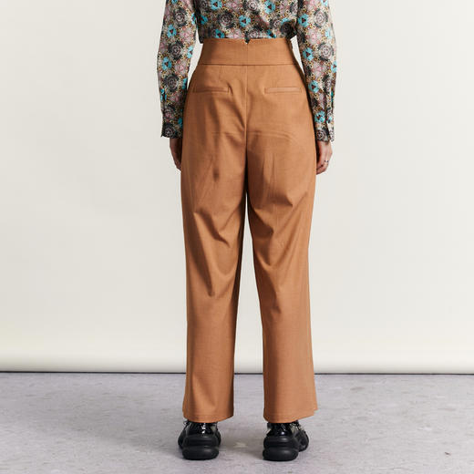 谜底阔腿裤女2023秋季新款时尚气质设计感高腰休闲长裤233MK1005 商品图2