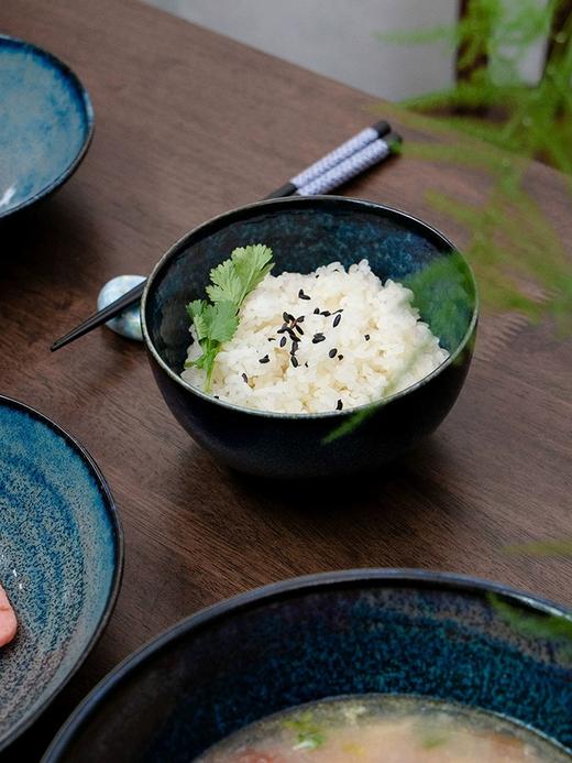 日本精选瓷器| 天目蓝釉瓷器餐具日本进口家用米饭碗大汤碗和风拉面碗碟盘 商品图1