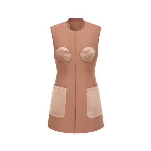 Oude Waag 藕粉色软壳解构拼接马甲 商品图3