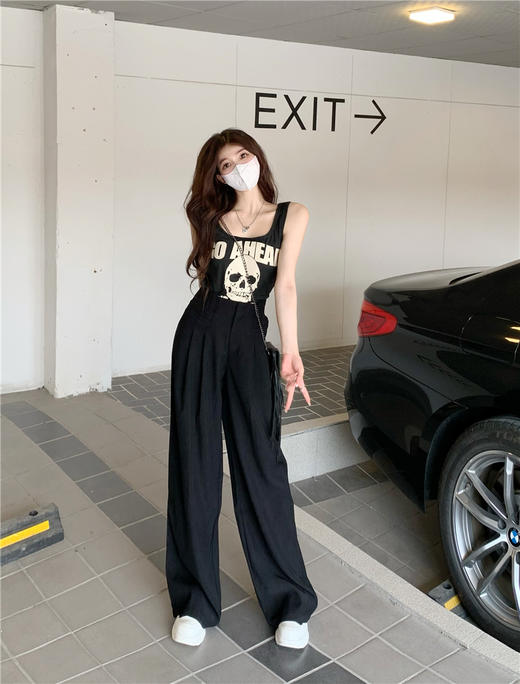 <曾小咸推荐> 直筒垂感拖地休闲长裤 商品图1