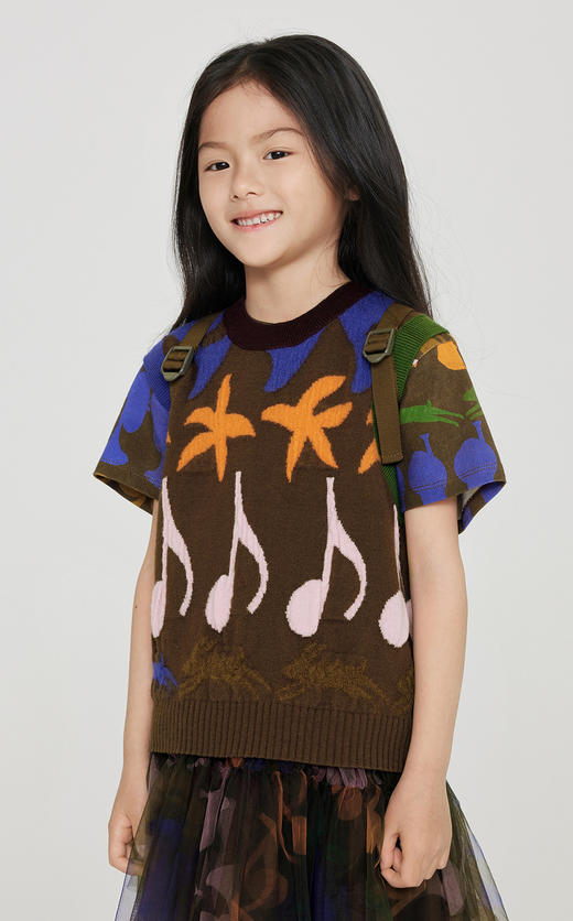 jnby   23年秋款   独特提花针织背心  1N8312450 商品图3