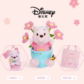 迪士尼正版噗噗维尼熊公仔草莓熊毕业生日礼物送闺蜜女情人节礼盒