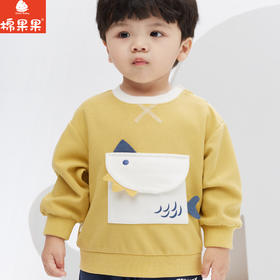 棉果果秋季新品男童卡通华夫格套头卫衣M312180223465