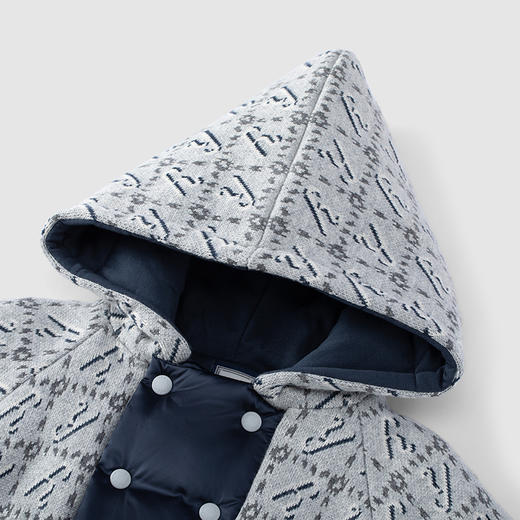 【高定系列】英氏童装男童山羊绒连帽外套秋冬保暖外套 商品图4