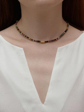 CAPSULE | mini Wild Necklace Tourmaline [ 黄棕青绿碧玺迷你原石项链  ]