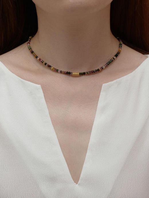 CAPSULE | mini Wild Necklace Tourmaline [ 黄棕青绿碧玺迷你原石项链  ] 商品图0