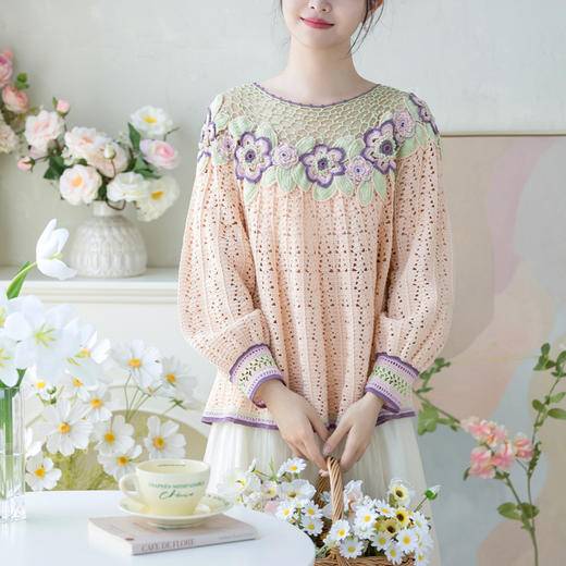 苏苏姐家寻栀花朵蕾丝衣手工DIY编织钩针衣服毛线团自制材料包 商品图2