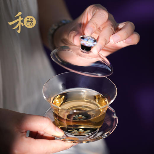 禾器花语·仙韵欣语盖碗高硼硅玻璃茶具茶器高档泡茶碗 商品图4