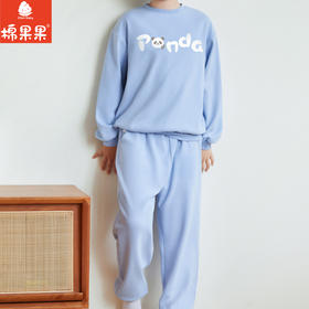 棉果果秋季新品男童磨毛棉毛有机棉纱5A中小童90-130码抗菌运动套装M311302223506