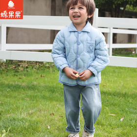棉果果秋季新品男童防钻绒百搭休闲风翻领5A抗菌羽绒外套M312102923457