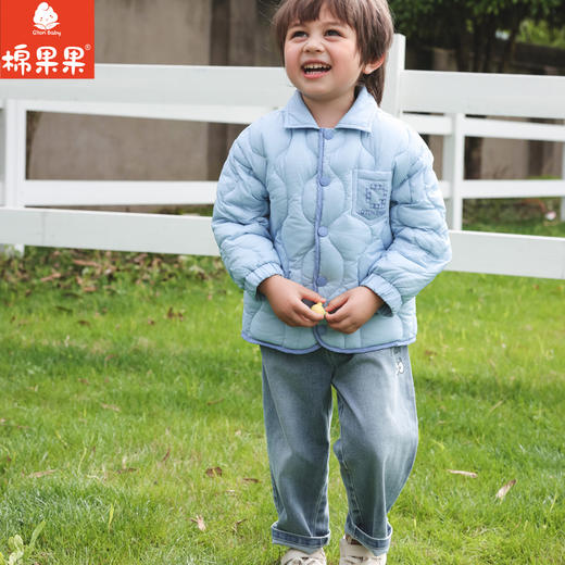 棉果果秋季新品男童防钻绒百搭休闲风翻领5A抗菌羽绒外套M312102923457 商品图0