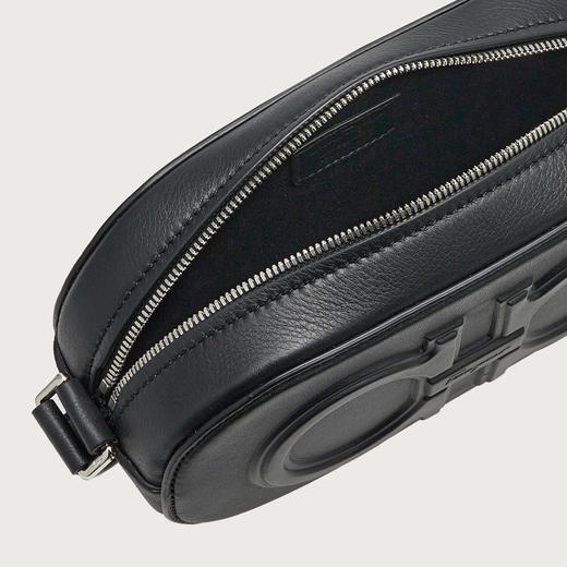 FERRAGAMO 菲拉格慕 男士 GANCIO 双扣斜挎包 黑色 24 1207 757928 商品图2
