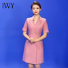 IWY/粉色短袖职业连衣裙女2023夏季西装裙气质播音主持人Q903-P 商品缩略图0