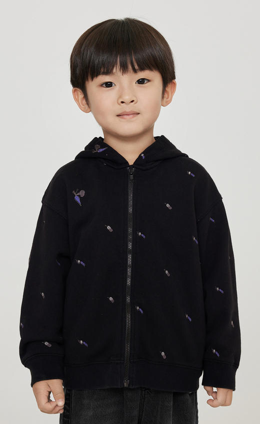 jnby   23年秋款  百搭开襟连帽卫衣  1N8411870 商品图6