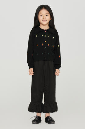 jnby  23年秋款  娃娃领长袖短款开襟毛衫  1N8311530