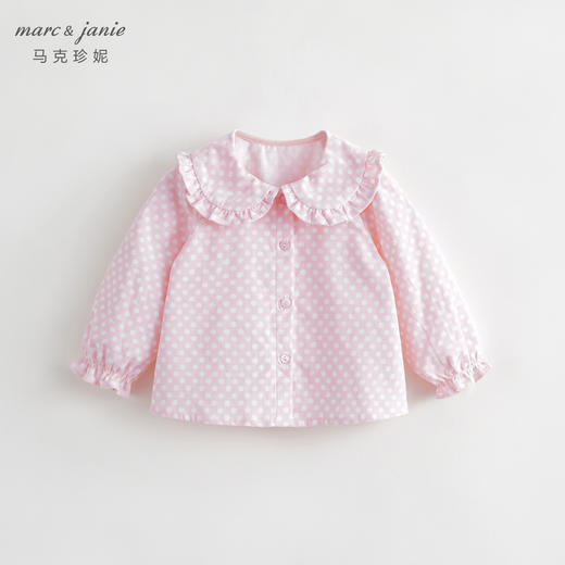 马克珍妮宝宝秋装新款 女童大翻领满印细灯芯绒衬衫娃娃衫231792 商品图2