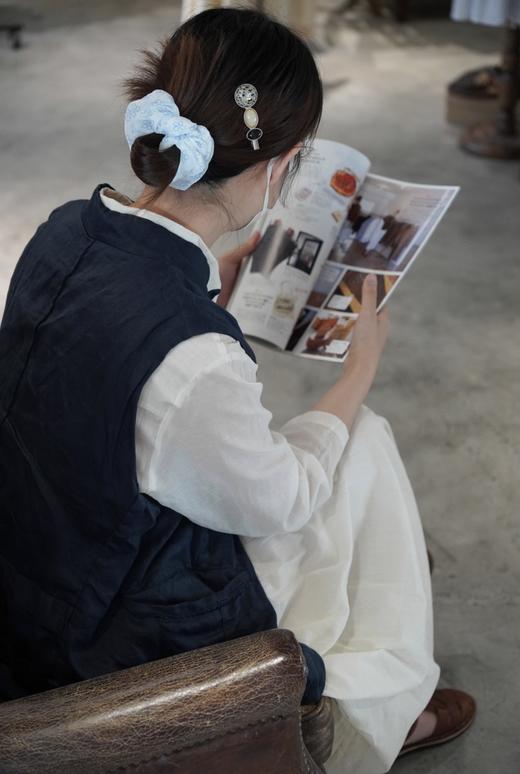 elsa esturgie 衬衫皱褶连衣裙（米白色） 商品图1