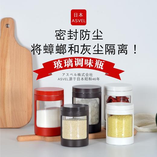 阿司倍鹭（ASVEL）日本调料盒调味罐玻璃调味盒盐罐防潮密封储物罐家用厨房用品 470ml 商品图0