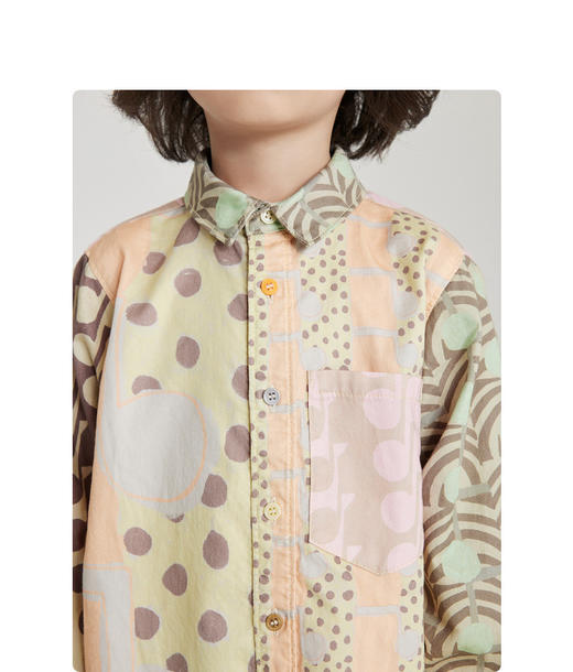 jnby  23年秋款  音符印花长袖翻领衬衣  1N8213320 商品图2