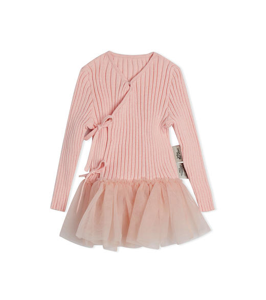 jnby  23年秋款  斜襟网纱长袖毛衫连衣裙  YN7G10250 商品图5