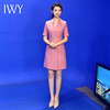 IWY/粉色短袖职业连衣裙女2023夏季西装裙气质播音主持人Q903-P 商品缩略图2