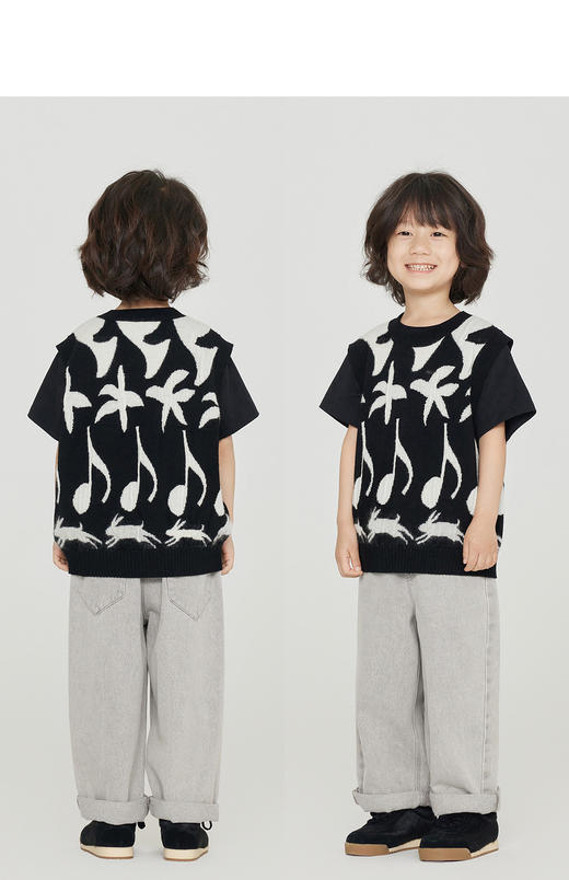 jnby   23年秋款   独特提花针织背心  1N8312450 商品图6