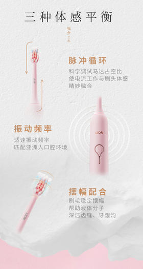 【临期品】ZW-Y01002 LION狮王SMART KEY声波电动牙刷套装粉