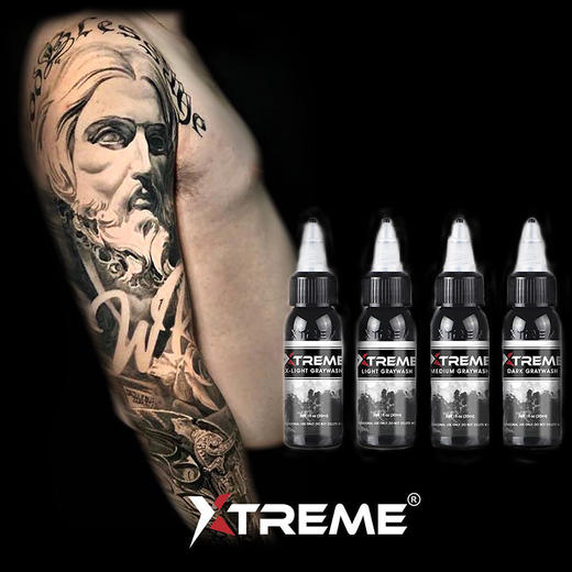 硬核极限黑灰色阶打雾套装彩色灰色阶写实色料谭安定制刺青墨水惊蛰刺青器材 商品图4