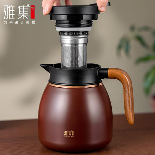 雅集茶具小胖福焖茶壶1100ml（咖啡色） 商品图1