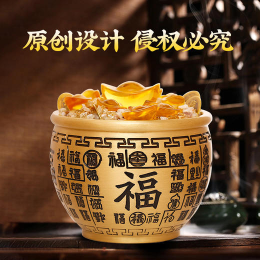 灵机吉品 宣百福铜缸摆件聚宝盆 商品图1